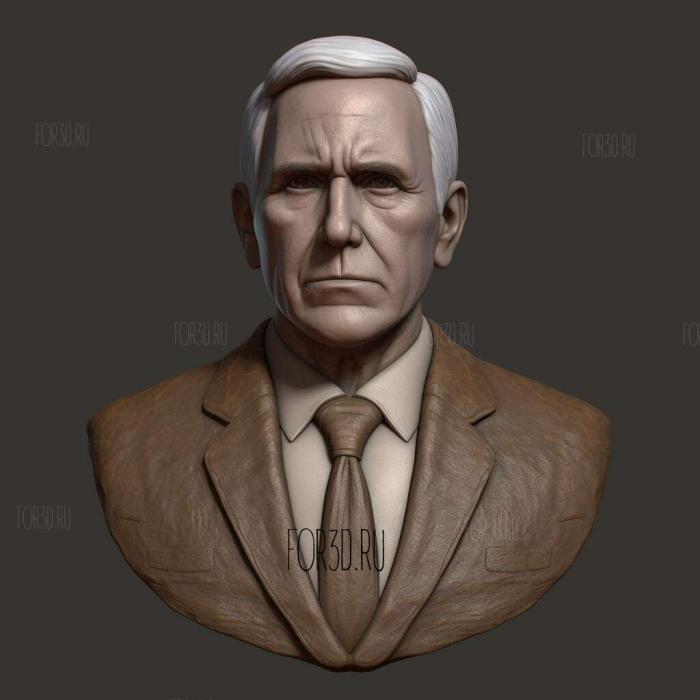 Mike Pence bust 4 stl model for CNC